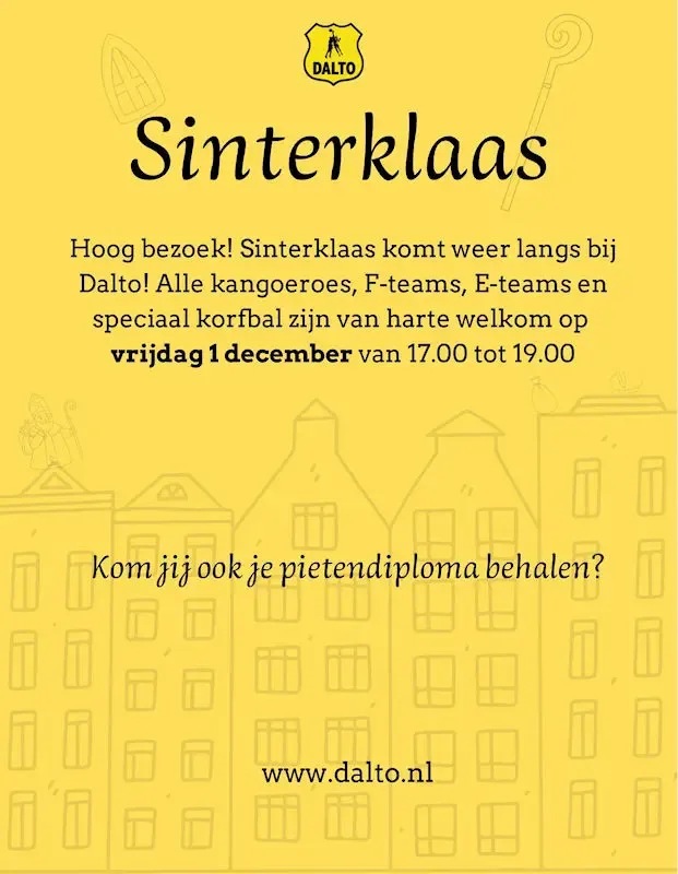 Sinterklaas bij Dalto - Dalto/Klaverblad Verzekeringen - Korfbal - Driebergen