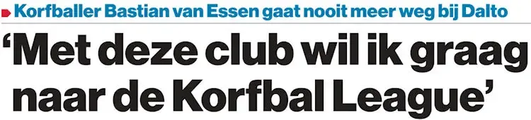 20241125 artikel AD koptekst - Dalto/Klaverblad Verzekeringen - Korfbal - Driebergen